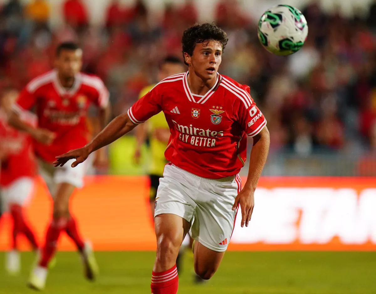 Joao Neves in action for Benfica