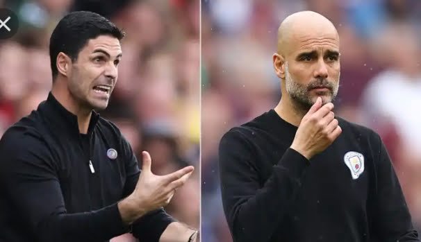 Mikel Arteta and Pep Guardiola